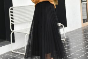 网纱裙百褶裙半身裙中长款女伞裙秋高腰A字裙子