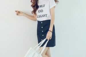 韩版女装夏装牛仔A字裙子